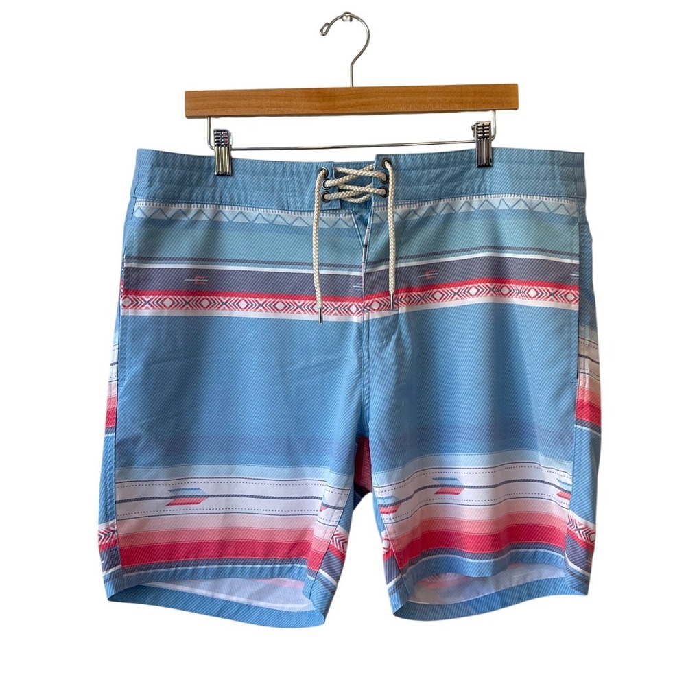 Faherty Mens Swim Trunks‎ Board Shorts Size 36 Baja Resort Preppy Surf Dad Beach